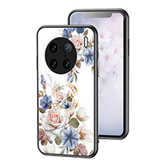 Handyhülle Silikon Hülle Rahmen Schutzhülle Spiegel Blumen S01 für Vivo X90 Pro+ Plus 5G Weiß