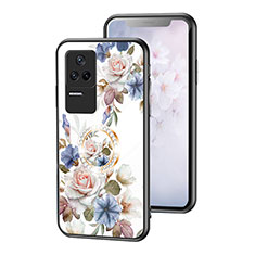 Handyhülle Silikon Hülle Rahmen Schutzhülle Spiegel Blumen S01 für Xiaomi Poco F4 5G Weiß