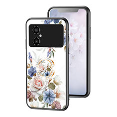 Handyhülle Silikon Hülle Rahmen Schutzhülle Spiegel Blumen S01 für Xiaomi Poco M4 5G Weiß