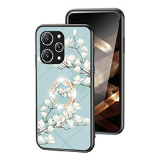 Handyhülle Silikon Hülle Rahmen Schutzhülle Spiegel Blumen S01 für Xiaomi Redmi 12 4G Cyan