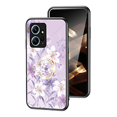 Handyhülle Silikon Hülle Rahmen Schutzhülle Spiegel Blumen S01 für Xiaomi Redmi Note 12 4G Helles Lila