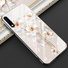 Handyhülle Silikon Hülle Rahmen Schutzhülle Spiegel Blumen S02 für Huawei P30 Weiß