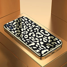 Handyhülle Silikon Hülle Rahmen Schutzhülle Spiegel Modisch Muster für Apple iPhone Xs Max Schwarz