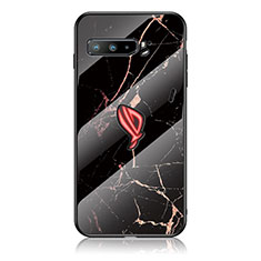 Handyhülle Silikon Hülle Rahmen Schutzhülle Spiegel Modisch Muster für Asus ROG Phone 3 Gold und Schwarz