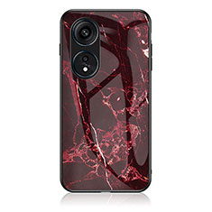 Handyhülle Silikon Hülle Rahmen Schutzhülle Spiegel Modisch Muster für Oppo Reno8 T 4G Rot