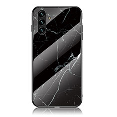 Handyhülle Silikon Hülle Rahmen Schutzhülle Spiegel Modisch Muster für Samsung Galaxy A04s Schwarz