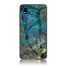 Handyhülle Silikon Hülle Rahmen Schutzhülle Spiegel Modisch Muster für Samsung Galaxy A2 Core A260F A260G Blau