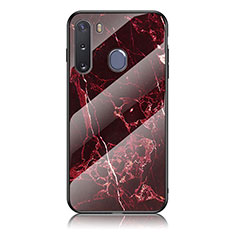 Handyhülle Silikon Hülle Rahmen Schutzhülle Spiegel Modisch Muster für Samsung Galaxy A21 European Rot