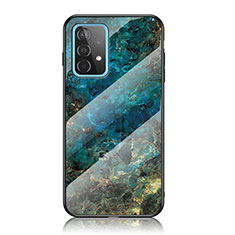 Handyhülle Silikon Hülle Rahmen Schutzhülle Spiegel Modisch Muster für Samsung Galaxy A52 5G Blau