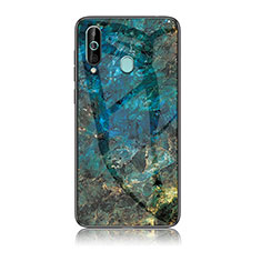 Handyhülle Silikon Hülle Rahmen Schutzhülle Spiegel Modisch Muster für Samsung Galaxy A60 Blau
