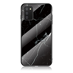 Handyhülle Silikon Hülle Rahmen Schutzhülle Spiegel Modisch Muster für Samsung Galaxy F02S SM-E025F Schwarz