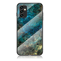Handyhülle Silikon Hülle Rahmen Schutzhülle Spiegel Modisch Muster für Samsung Galaxy F23 5G Blau