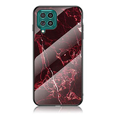Handyhülle Silikon Hülle Rahmen Schutzhülle Spiegel Modisch Muster für Samsung Galaxy F62 5G Rot