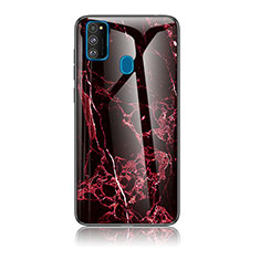 Handyhülle Silikon Hülle Rahmen Schutzhülle Spiegel Modisch Muster für Samsung Galaxy M30s Rot