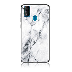 Handyhülle Silikon Hülle Rahmen Schutzhülle Spiegel Modisch Muster für Samsung Galaxy M30s Weiß