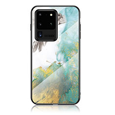Handyhülle Silikon Hülle Rahmen Schutzhülle Spiegel Modisch Muster für Samsung Galaxy S20 Ultra 5G Grün
