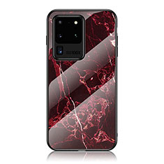Handyhülle Silikon Hülle Rahmen Schutzhülle Spiegel Modisch Muster für Samsung Galaxy S20 Ultra 5G Rot