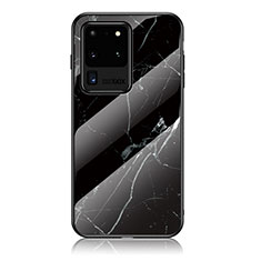 Handyhülle Silikon Hülle Rahmen Schutzhülle Spiegel Modisch Muster für Samsung Galaxy S20 Ultra 5G Schwarz