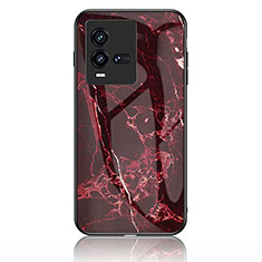 Handyhülle Silikon Hülle Rahmen Schutzhülle Spiegel Modisch Muster für Vivo iQOO 10 5G Rot