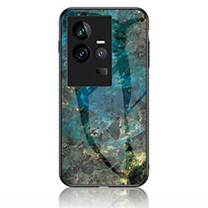 Handyhülle Silikon Hülle Rahmen Schutzhülle Spiegel Modisch Muster für Vivo iQOO 11 5G Blau