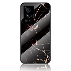 Handyhülle Silikon Hülle Rahmen Schutzhülle Spiegel Modisch Muster für Vivo X70 Pro 5G Gold und Schwarz