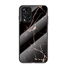 Handyhülle Silikon Hülle Rahmen Schutzhülle Spiegel Modisch Muster für Xiaomi Mi 11i 5G (2022) Gold und Schwarz