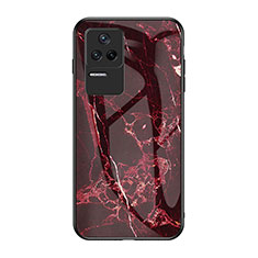Handyhülle Silikon Hülle Rahmen Schutzhülle Spiegel Modisch Muster für Xiaomi Poco F4 5G Rot