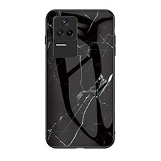 Handyhülle Silikon Hülle Rahmen Schutzhülle Spiegel Modisch Muster für Xiaomi Poco F4 5G Schwarz