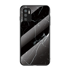 Handyhülle Silikon Hülle Rahmen Schutzhülle Spiegel Modisch Muster für Xiaomi Redmi Note 10 5G Schwarz