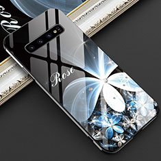Handyhülle Silikon Hülle Rahmen Schutzhülle Spiegel Modisch Muster K04 für Samsung Galaxy S10 Weiß