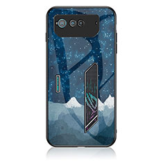 Handyhülle Silikon Hülle Rahmen Schutzhülle Spiegel Modisch Muster LS1 für Asus ROG Phone 6 Pro Blau