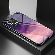 Handyhülle Silikon Hülle Rahmen Schutzhülle Spiegel Modisch Muster LS1 für Oppo F21 Pro 4G Violett