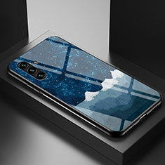 Handyhülle Silikon Hülle Rahmen Schutzhülle Spiegel Modisch Muster LS1 für Samsung Galaxy A04s Blau
