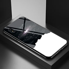 Handyhülle Silikon Hülle Rahmen Schutzhülle Spiegel Modisch Muster LS1 für Samsung Galaxy A10e Schwarz