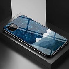 Handyhülle Silikon Hülle Rahmen Schutzhülle Spiegel Modisch Muster LS1 für Samsung Galaxy A22 5G Blau