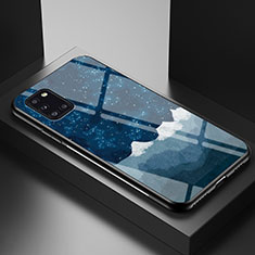 Handyhülle Silikon Hülle Rahmen Schutzhülle Spiegel Modisch Muster LS1 für Samsung Galaxy A31 Blau