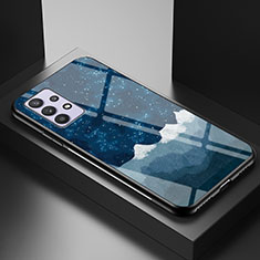 Handyhülle Silikon Hülle Rahmen Schutzhülle Spiegel Modisch Muster LS1 für Samsung Galaxy A32 4G Blau