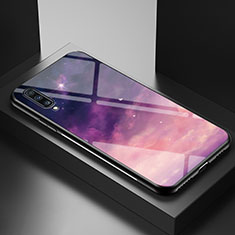 Handyhülle Silikon Hülle Rahmen Schutzhülle Spiegel Modisch Muster LS1 für Samsung Galaxy A70S Violett