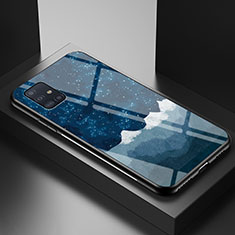 Handyhülle Silikon Hülle Rahmen Schutzhülle Spiegel Modisch Muster LS1 für Samsung Galaxy A71 4G A715 Blau