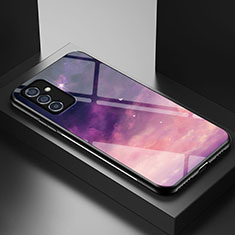 Handyhülle Silikon Hülle Rahmen Schutzhülle Spiegel Modisch Muster LS1 für Samsung Galaxy A82 5G Violett