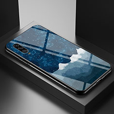 Handyhülle Silikon Hülle Rahmen Schutzhülle Spiegel Modisch Muster LS1 für Samsung Galaxy A90 5G Blau