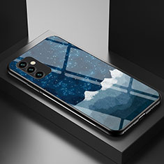 Handyhülle Silikon Hülle Rahmen Schutzhülle Spiegel Modisch Muster LS1 für Samsung Galaxy F23 5G Blau
