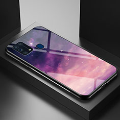 Handyhülle Silikon Hülle Rahmen Schutzhülle Spiegel Modisch Muster LS1 für Samsung Galaxy M31 Prime Edition Violett