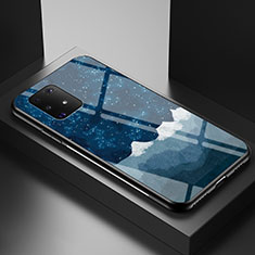Handyhülle Silikon Hülle Rahmen Schutzhülle Spiegel Modisch Muster LS1 für Samsung Galaxy M80S Blau