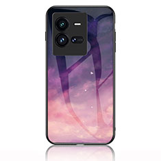 Handyhülle Silikon Hülle Rahmen Schutzhülle Spiegel Modisch Muster LS1 für Vivo iQOO 10 Pro 5G Violett