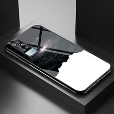 Handyhülle Silikon Hülle Rahmen Schutzhülle Spiegel Modisch Muster LS1 für Vivo Y31 (2021) Schwarz