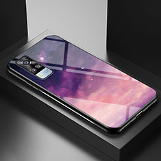Handyhülle Silikon Hülle Rahmen Schutzhülle Spiegel Modisch Muster LS1 für Vivo Y51 (2021) Violett