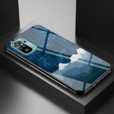 Handyhülle Silikon Hülle Rahmen Schutzhülle Spiegel Modisch Muster LS1 für Xiaomi Poco M5S Blau