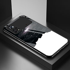 Handyhülle Silikon Hülle Rahmen Schutzhülle Spiegel Modisch Muster LS1 für Xiaomi Poco X4 Pro 5G Schwarz