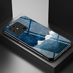 Handyhülle Silikon Hülle Rahmen Schutzhülle Spiegel Modisch Muster LS1 für Xiaomi Redmi 10C 4G Blau